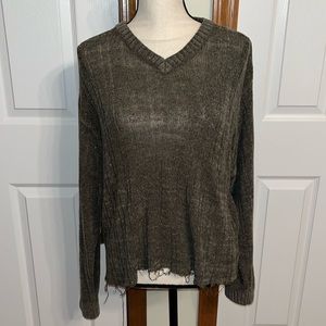 Geoffrey Benne Green V-Neck Sweater